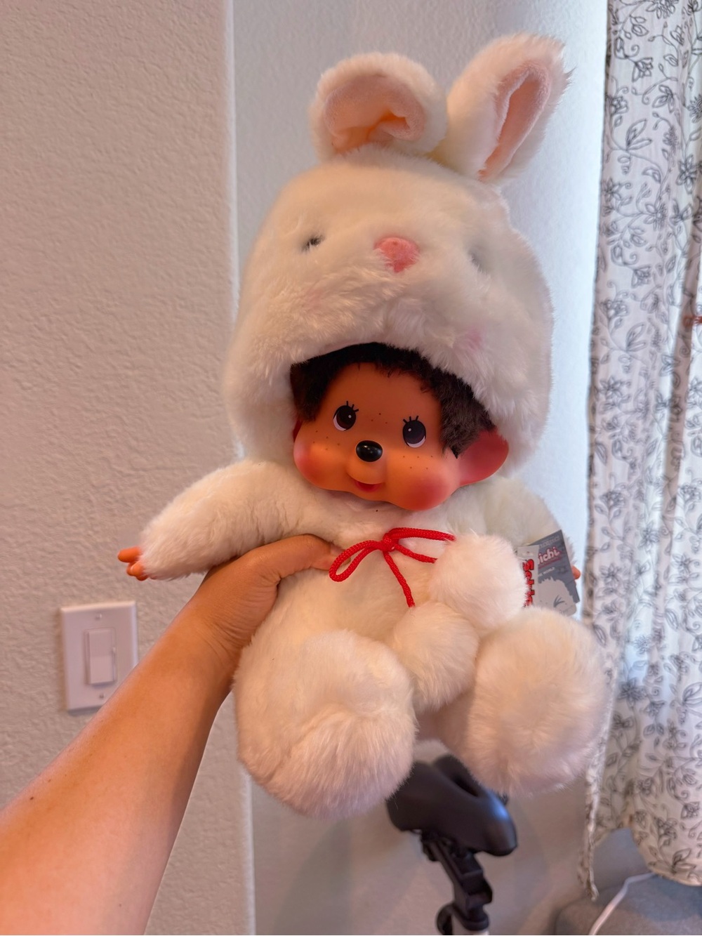Vintage large Monchhichi doll in bunny costume